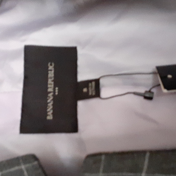 Banana Republic Factory sz 8 pit 18.5 inches window pane blazer gray&white NWT - Picture 3 of 7
